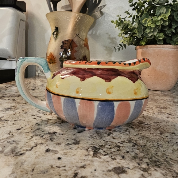 Vintage World Bazaar Ceramic Hand Painted cream  server - Picture 2 of 5